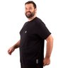 camiseta plus size masculina poliamida jacquard preta lado