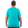 camiseta plus size masculina poliamida jacquard verde agua costas