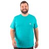 camiseta plus size masculina poliamida jacquard verde agua frente