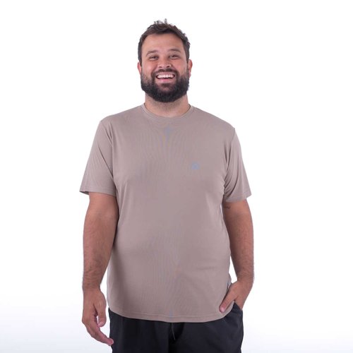 Camiseta Plus Size Masculina Running Bege