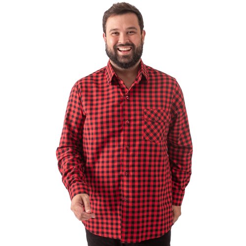 Camisa Plus Size Masculina Flanela Xadrez Buffalo