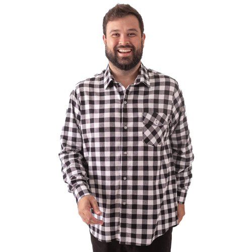 Camisa Plus Size Masculina Flanela Xadrez Rei
