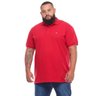 polo plus size masculina piquet lisa vermelha mais pano frente