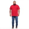 polo plus size masculina piquet lisa vermelha mais pano frente corpo