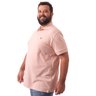 polo plus size masculina piquet lisa rose lado
