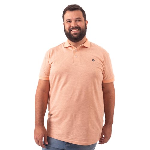 Polo Plus Size Masculina Listrada Bless Salmão