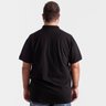polo plus size masculina piquet new lisa preta costas