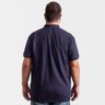 polo plus size masculina piquet new azul marinho costas