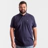 polo plus size masculina piquet new azul marinho frente