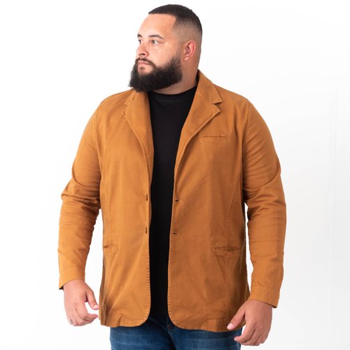 Blazer Plus Size Masculino Sarja Caramelo