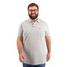 polo plus size masculina mixed linen verde frente