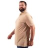 polo plus size masculina piquet cream lado