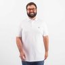polo plus size masculina piquet new lisa branca frente