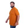 polo plus size masculina piquet caramelo lado