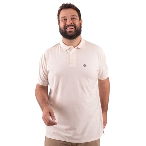 Polo Plus Size Masculina Textile Offwhite