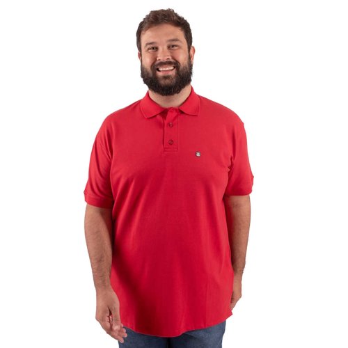 Polo Plus Size Masculina Piquet Confort Vermelha