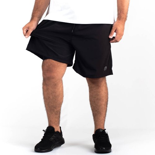 Short Plus Size Masculino Microfibra Elastano Preto
