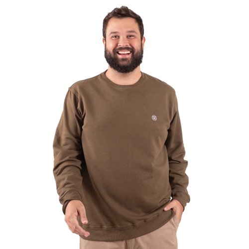 Sueter Plus Size Masculino Divine Caqui