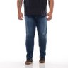 calca plus size masculina jeans puido slim dark blue frente