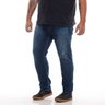 calca plus size masculina jeans puido slim dark blue lado