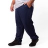 calca plus size masculina moletom felpado direct azul marinho frente