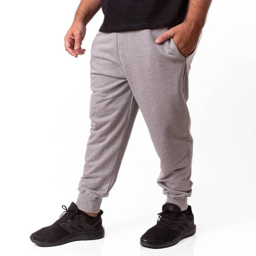 Calça Plus Size Masculina Moletom Jogger Direct Mescla