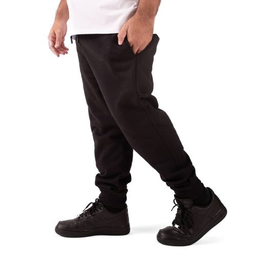 Calça Plus Size Masculina Moletom Jogger Island Preta