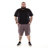 bermuda plus size masculina sarja cargo chumbo corpo frente