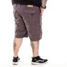 bermuda plus size masculina sarja cargo chumbo costas