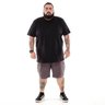 bermuda plus size masculina sarja cargo chumbo frente