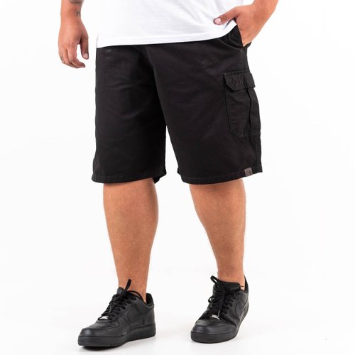 Bermuda de Sarja Plus Size Masculina de Elástico Preta