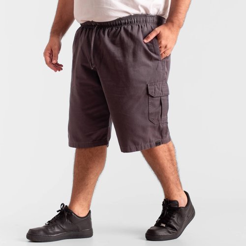 bermuda de sarja plus size masculina de elastico chumbo elastico