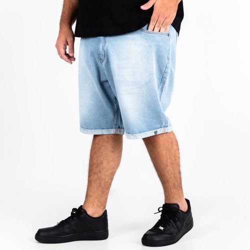 Bermuda Plus Size Masculina Jeans Delave Used Dobra