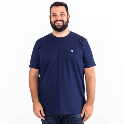 Camiseta Plus Size Masculina Azul Marinho