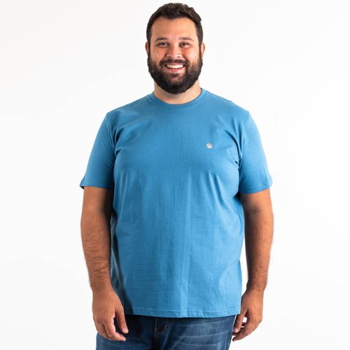 Camiseta Plus Size Masculina Azul Claro