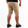 bermuda plus size masculina sarja slim caqui costas