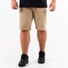 bermuda plus size masculina sarja slim caqui frente