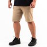 bermuda plus size masculina sarja slim caqui lado