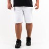 bermuda plus size masculina sarja slim branca frente