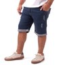 bermuda plus size masculina jeans slim destroyed frente
