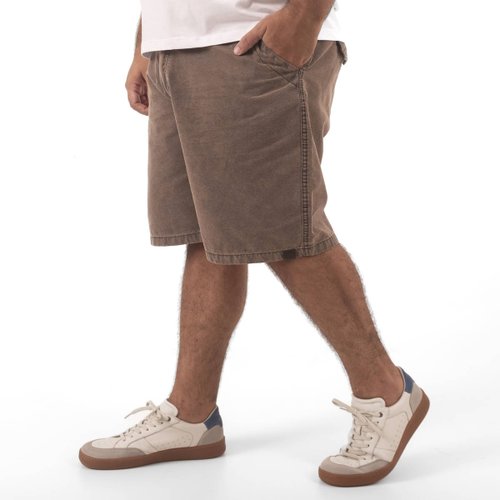 Bermuda Plus Size Masculina Sarja Marmorizada Marrom