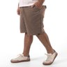bermuda plus size masculina sarja marmorizada marrom frente