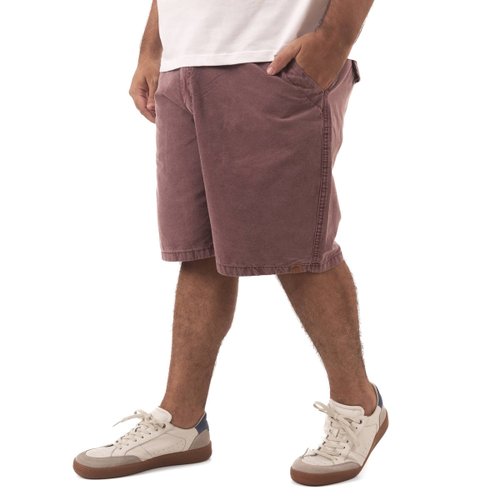 Bermuda Plus Size Masculina Sarja Marmorizada Vinho