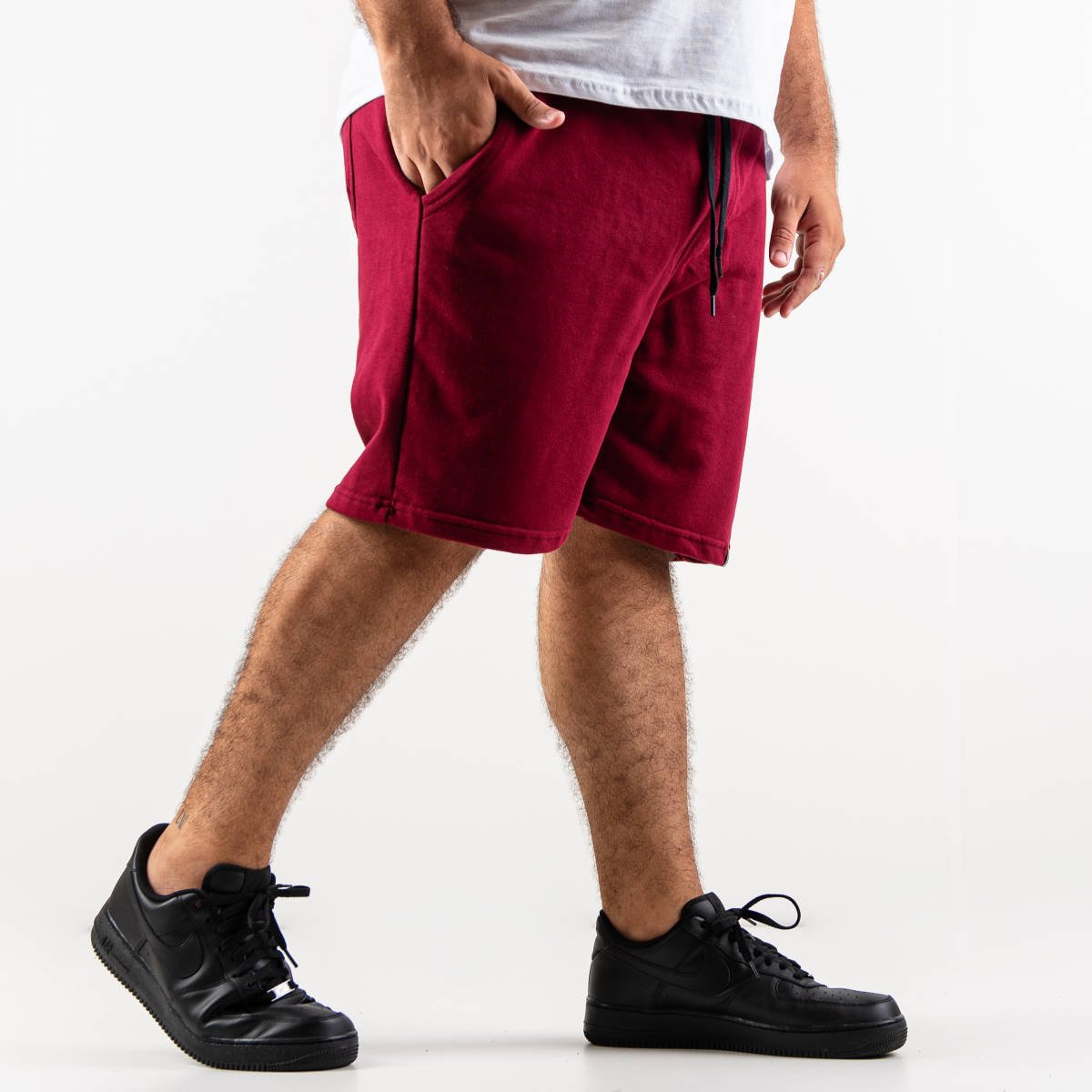 Bermuda Plus Size Masculina de Moletom Color Vinho