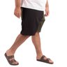 bermuda plus size masculino beach elastic preta verde lado 1