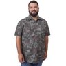 camisa plus size masculina sarja green flower frente
