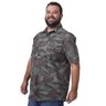 camisa plus size masculina sarja green flower lado