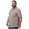 camisa plus size masculina sarja caqui lado