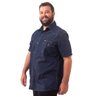 camisa plus size masculina jeans flaps lado