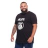 camiseta plus size masculina kiss preta mais pano lado